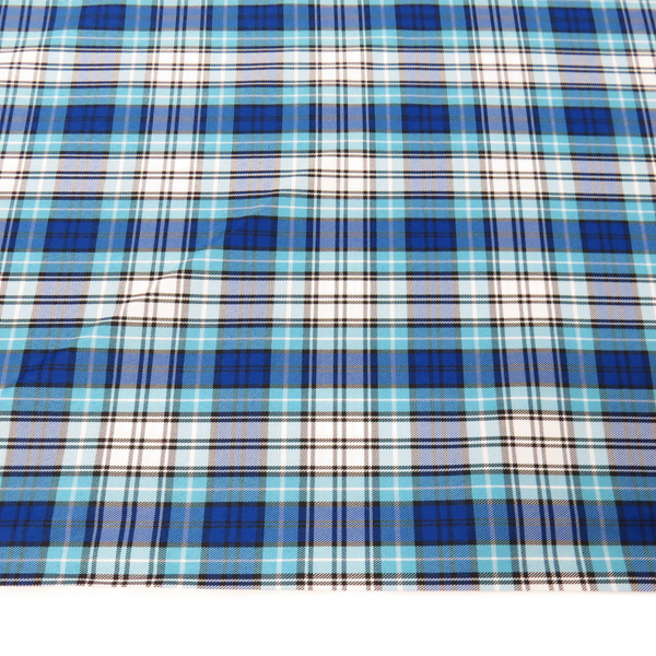 Tela de Cuadro Escolar / School Plaid Fabric Blue White Black, 60" Wi