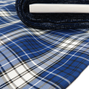 Tela de Cuadro Escolar / School Plaid Fabric- Blue Black White, 60" Wide; 1 yard