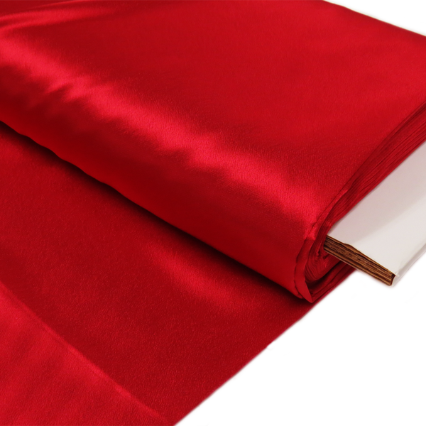 Red, 100% Polyester Crepé Back Satin - 58" wide; 1 Yard