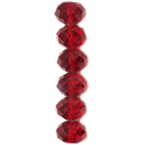 Rondelle Red, 15x18mm; 1 strand