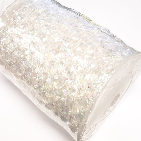 Crystal Iridescent Diamond Cut Beads - 1 Roll; 99ft