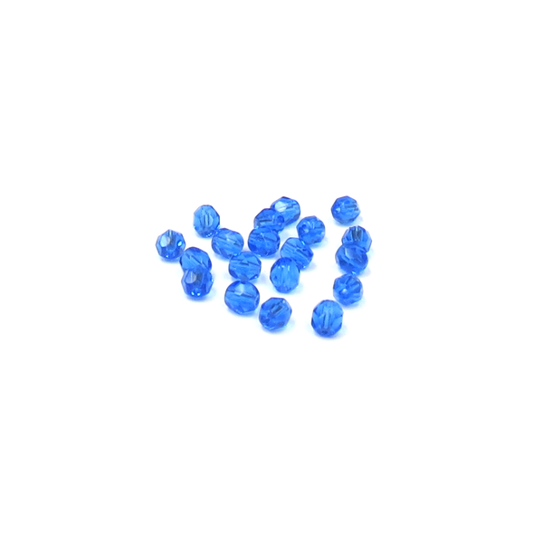 Sapphire, Round Faceted Fire Polished,6mm-20pcs