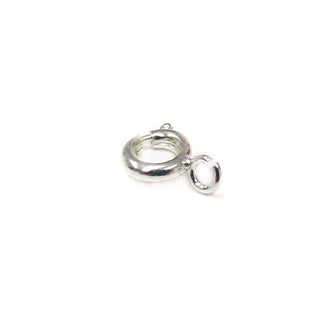 Spring Ring Clasp, Silver Plated Brass-6mm; 25pcs