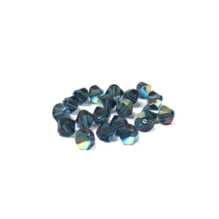 Swarovski Crystal, Bicone, 5mm - Montana AB; 20 pcs
