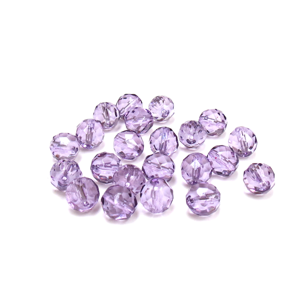 Tanzanite, , Round Faceted Fire Polished- 10mm; 20pcs