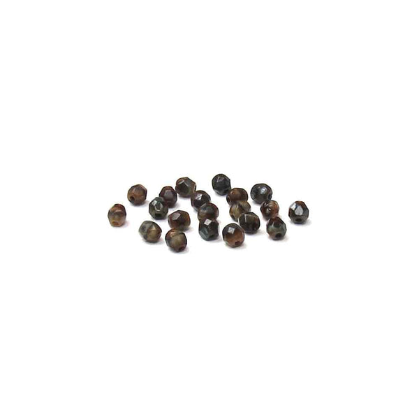 Tiger Eye, Round Faceted Fire Polished; 4mm - 20 pcs