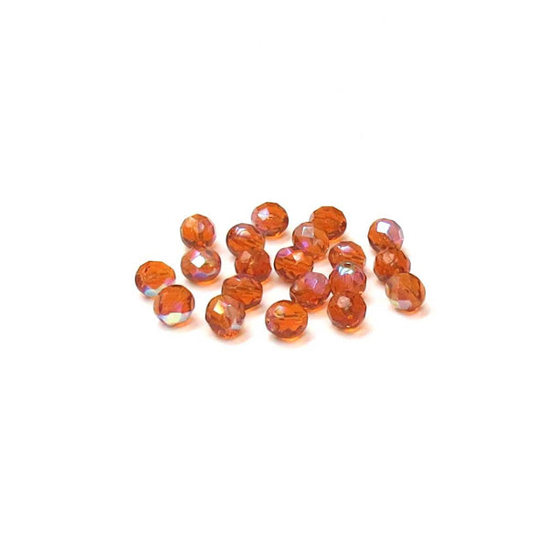 Topaz AB, Round Faceted Fire Polished, 8mm - 20 pcs