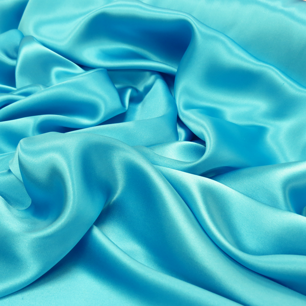 Turquoise, 100% Natural Silk Charmeuse - 56" Wide- 1 Yard
