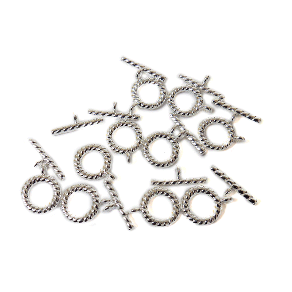 Toggle Clasp, Twisted Round-10mm; 10pcs