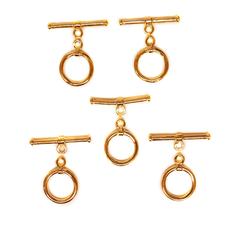 Toggle, Gold Plated, Brass, 25x2mm