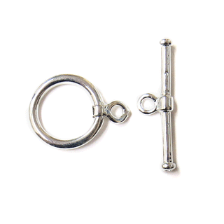 Toggle, Silver Plated, Brass, 25x2mm