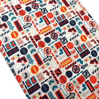 Traffic Signs - 100% Cotton Print Fabric, 44/45" Wide