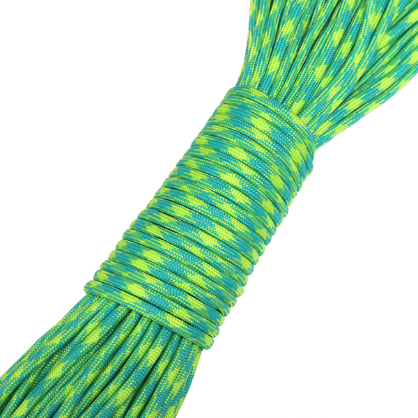 Turquoise & Bright Green Parachute Cord- 4mm; per yard