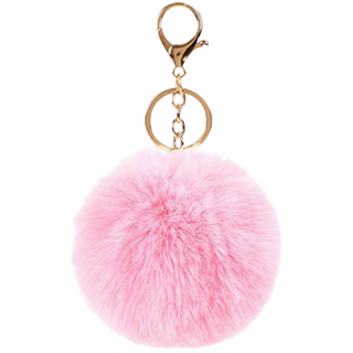 Llavero con Pom Pom, Rosa claro/ Light Pink Pom-Pom Keychain; 1 Piece
