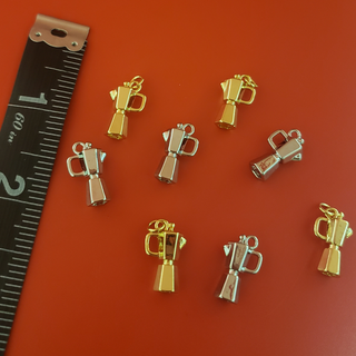 Coffee Maker (Greca) Charms - Available in Gold and Silver; 1pc