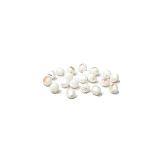 White AB, Round Faceted Fire Polished; 4mm - 20 pcs