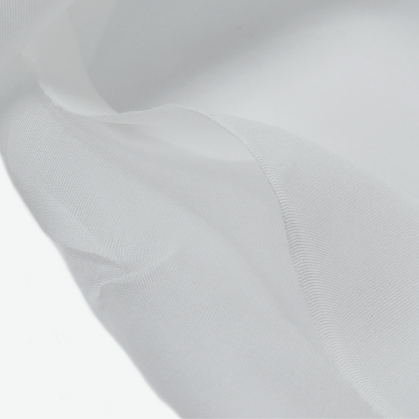 100% Natural Silk Chiffon Fabric, 56" - 58" - White