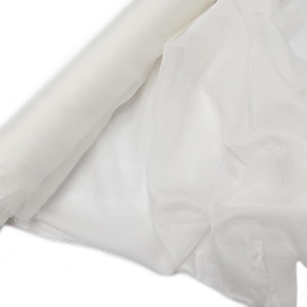 White, 100% Natural Silk Chiffon Fabric, 56/58" Wide- 1 Yard