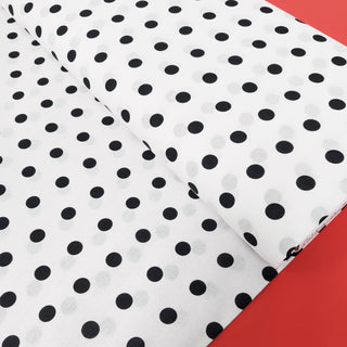 White and Black 1/2" Polka Dots - 100% Cotton Print Fabric, 58" Wide