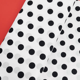 White and Black 1" Polka Dots - 100% Cotton Print Fabric, 58" Wide