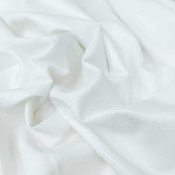 White with Silver Metallic details- 100% Cotton Print Fabric, 44/45" Wide