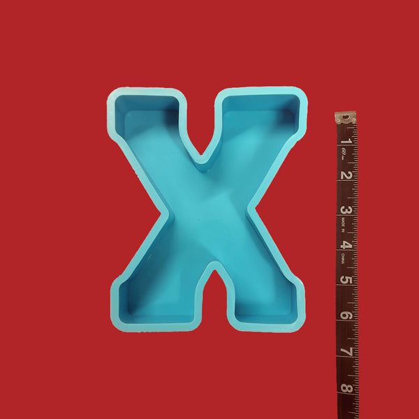 X - Large Letter Silicone Mold for Resin; Approx. 6"