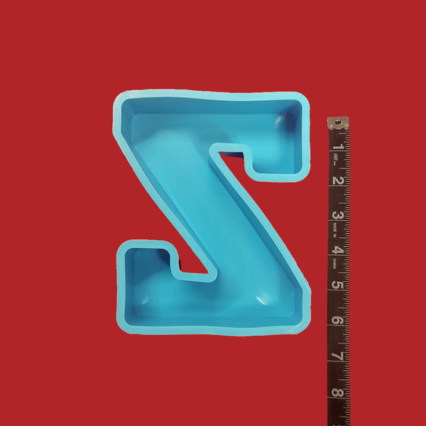 Z - Large Letter Silicone Mold for Resin; Approx. 6"