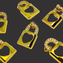 Charm de Candado con zirconia, Oro- 1 pieza