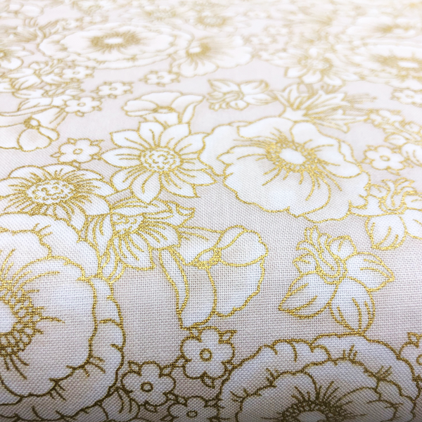 Flores Metálicas - 100% Cotton Print Fabric, 44/45" Wide