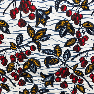 Cherry African Print Double Sided- 100% Cotton Print Fabric, 44/45" Wide