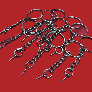 Round Key Rings, Silver w hooks, 20mm; 15 pieces