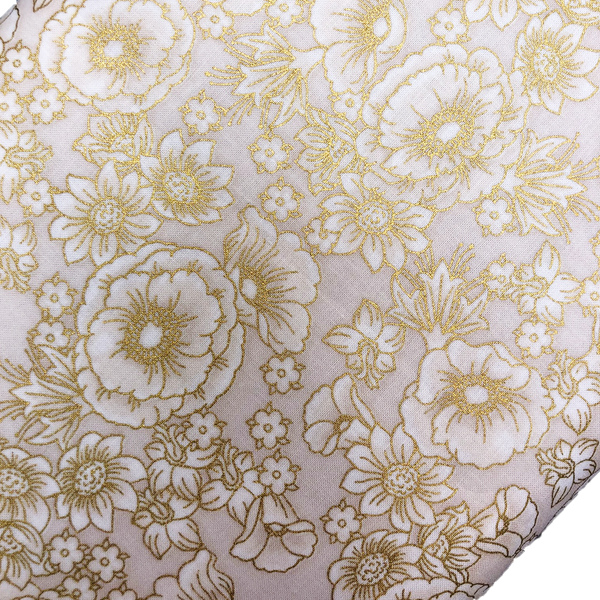 Flores Metálicas - 100% Cotton Print Fabric, 44/45" Wide