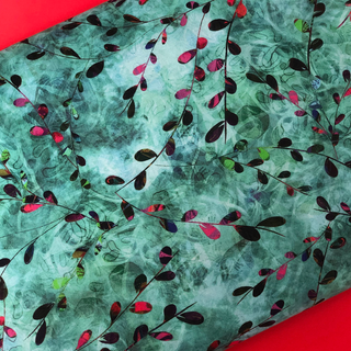 Aqua Leaves- 100% Cotton Print Fabric, 44/45" Wide