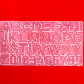 Molde con el abecedario / Alphabet Silicone Mold for Resin; Approx. 13" wide x 7" tall