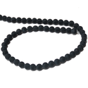 Frosted Black Agate; 6mm