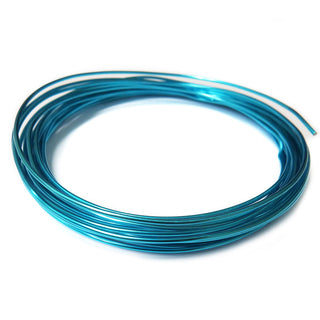 Aluminum Wire, Aqua, 2mm, 5 yard roll; 1 roll