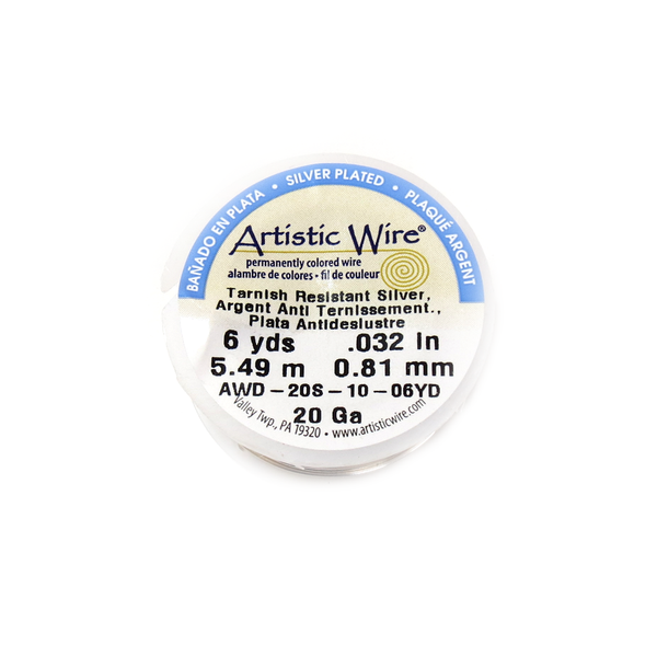 Artistic Wire, Silver Plate, 20 Gauge, 0.81mm - 6 yards