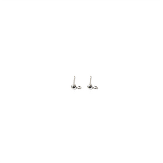 Ball Ear With Ring, Sterling Siver, 3mm; 1 pair