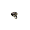 Barrel Spacer Beads with Ring, Antique Silver, 5x7mm; 25 pieces