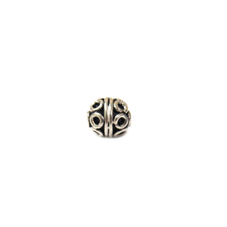 Barrel Spacer, Sterling Silver, 6x7mm; 1 piece