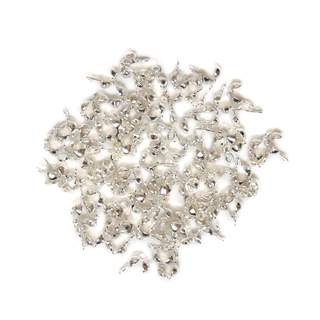 Bead Tip Bottom Clamp-on, Silver Plated Brass-7.5x3.5mm; 100pcs
