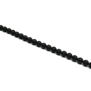 Frosted Black Onyx, Round, 8mm; 1 strand