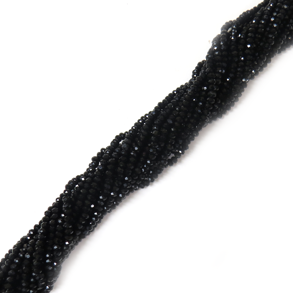 Rondelle, Black, 4mm - 1 strand