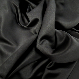Black, Peau de Soie 100% Polyester - 58" Wide- 1 Yard