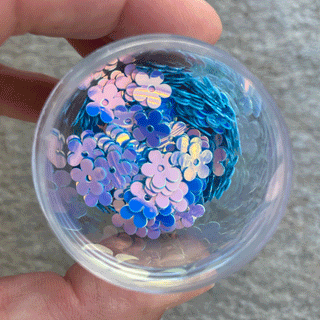 Blue Ab Flower Shaped Multicolor Glitter; 10 grams
