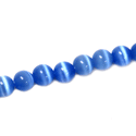 Cat Eye Bead, Blue- 1 strand