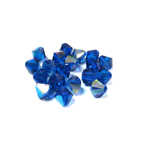 Swarovski Crystal, Bicone, 8MM - Capri Blue AB; 20pcs