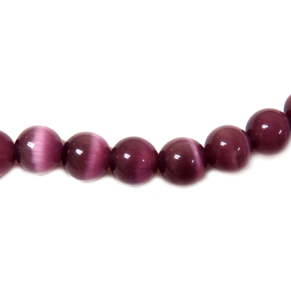 Cat Eye Bead, Purple- 1 strand