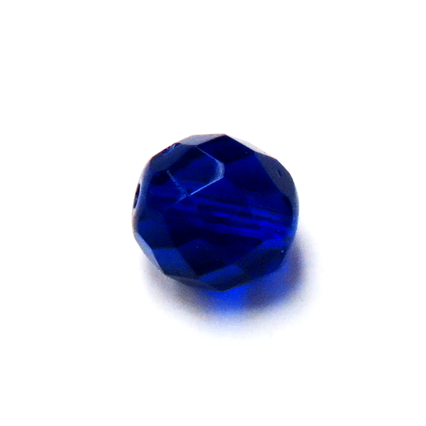 Cobalt, Round Faceted Fire Polished Beads-10mm; 20pcs