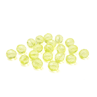 Lime, Round Faceted Fire Polished Beads- 10mm; 20pcs